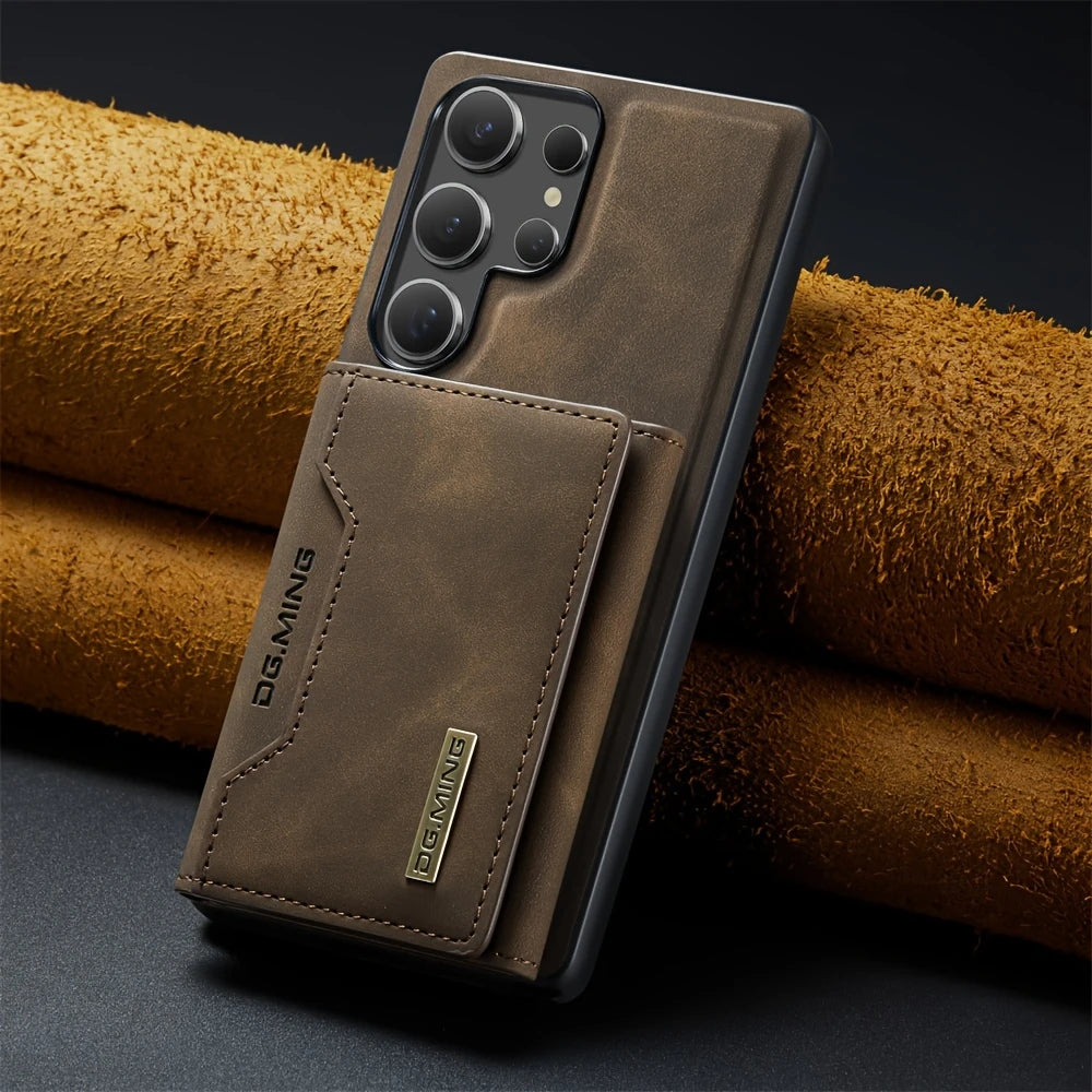 Magnetic Detachable Leather Wallet Case