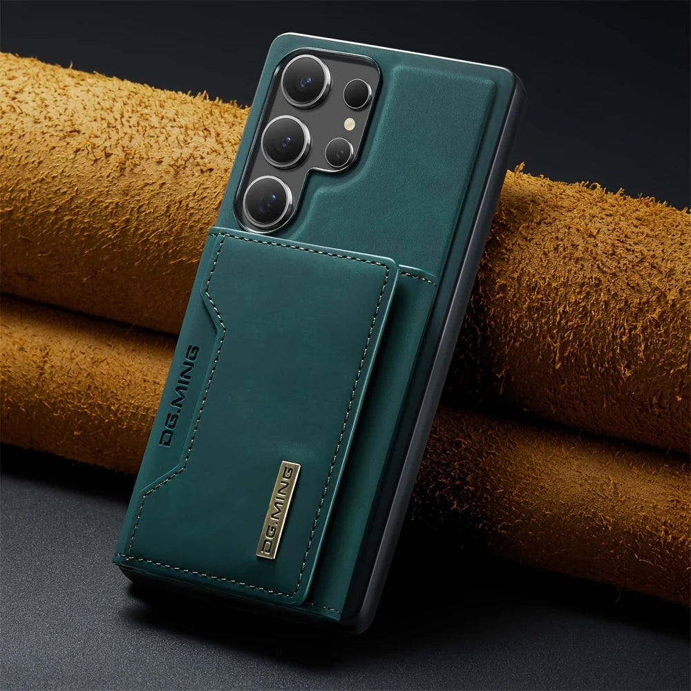 Magnetic Detachable Leather Wallet Case