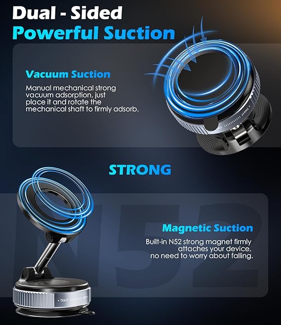 Magnetic Phone Holder 360° Adjustable & Foldable for Car/Dashboard