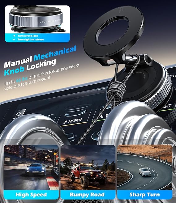 Magnetic Phone Holder 360° Adjustable & Foldable for Car/Dashboard