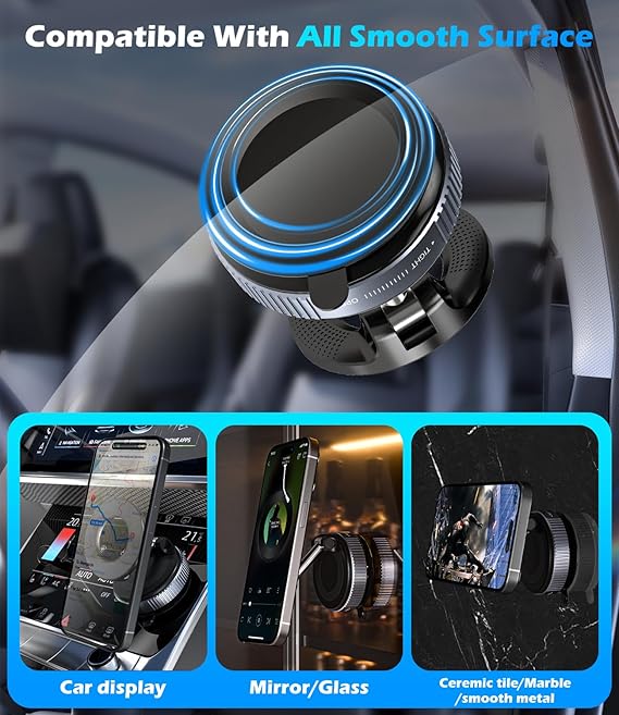 Magnetic Phone Holder 360° Adjustable & Foldable for Car/Dashboard