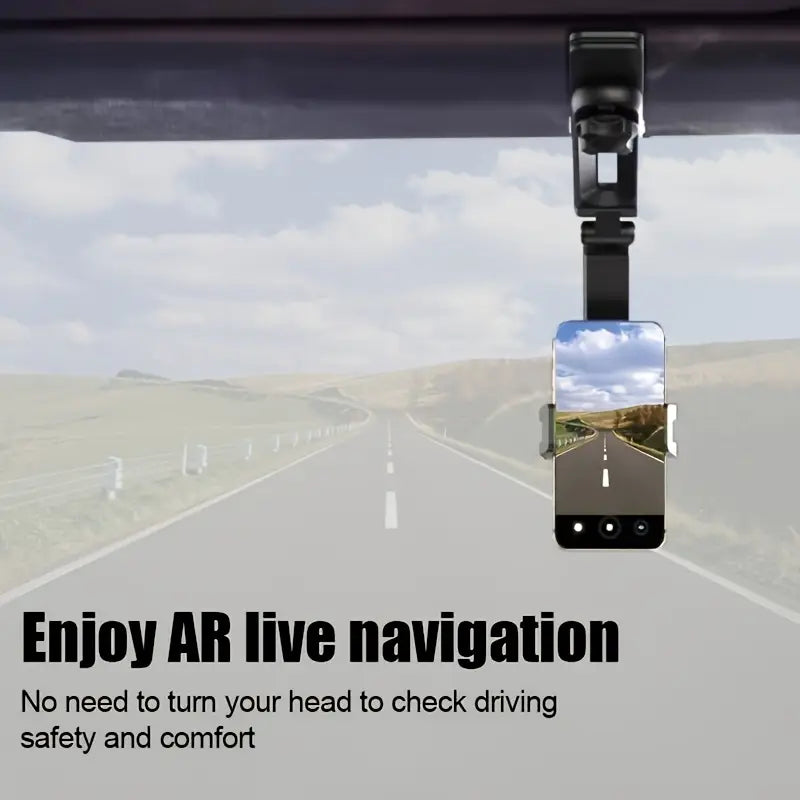 360° Rotating Sun Visor Phone Holder for Car – Universal Adjustable Mount