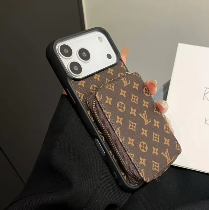 Wallet Phone Case with Zipper Pocket & Adjustable Strap