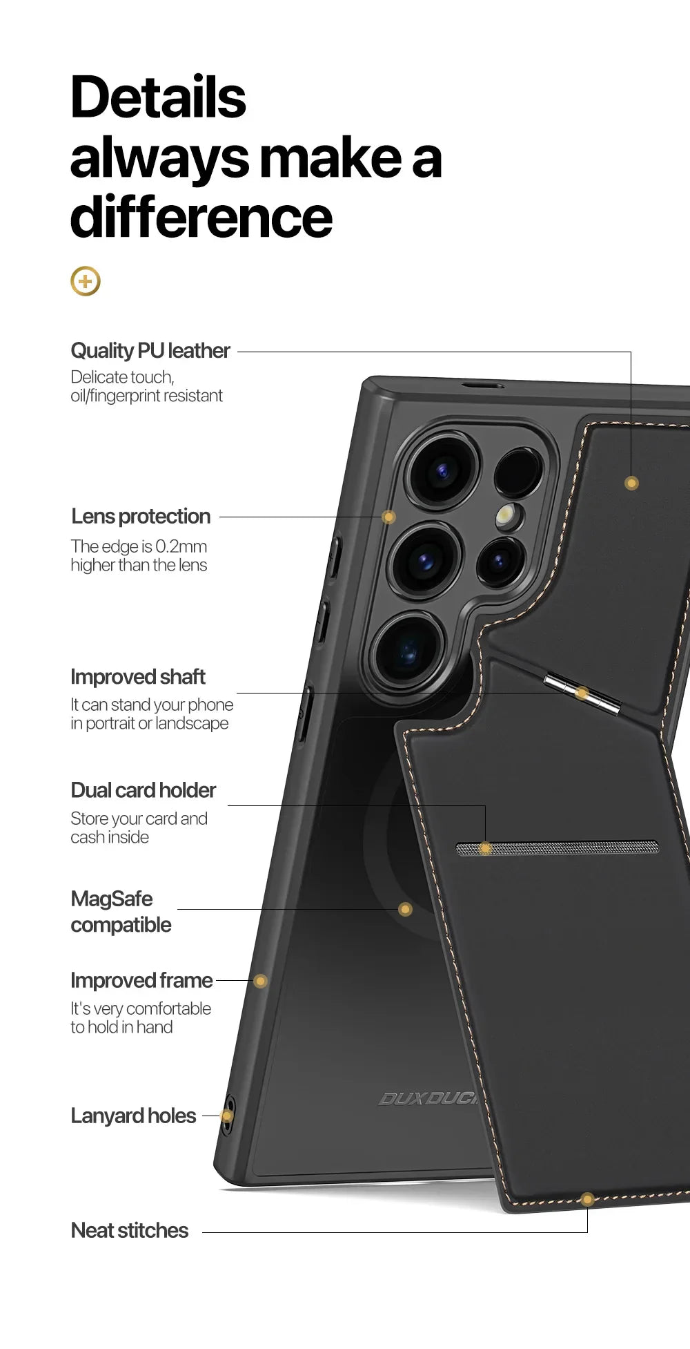 Étui 3 en 1 pour Galaxy S24 Ultra