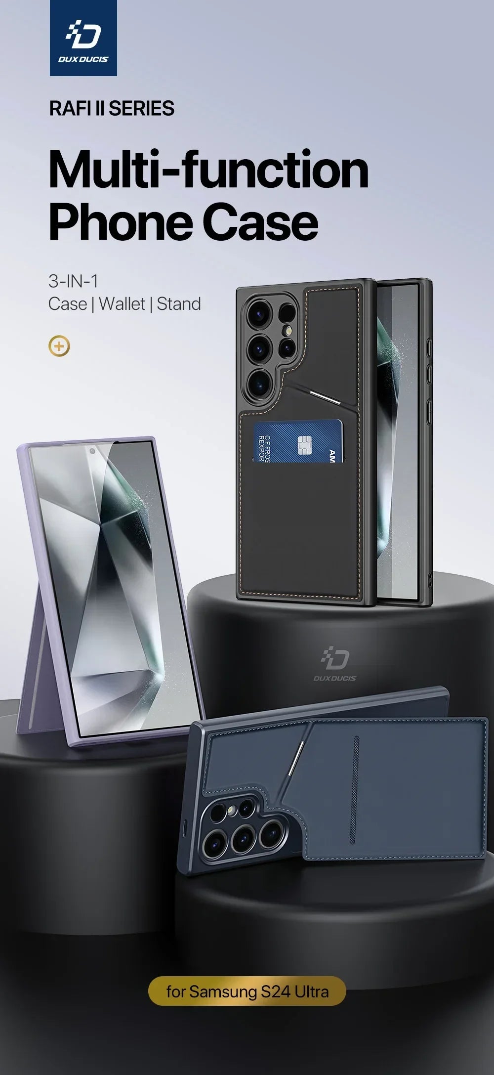 Étui 3 en 1 pour Galaxy S24 Ultra