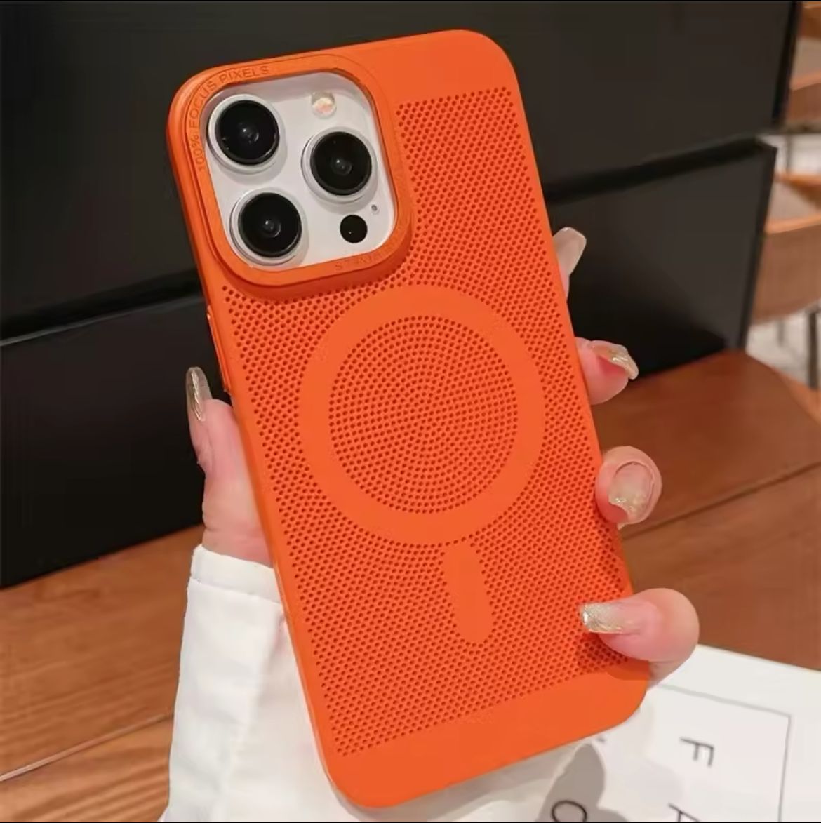 Metal Lens Protection Heat Dissipation Magnetic Magsafe Wireless Charge Hard Phone Case For iPhone 11 12 13 14 15 Pro Max Cover