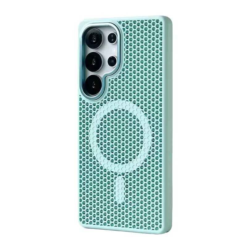 Honeycomb Cooling MagSafe Case – Matte Hard PC Armor for Galaxy S Ultra