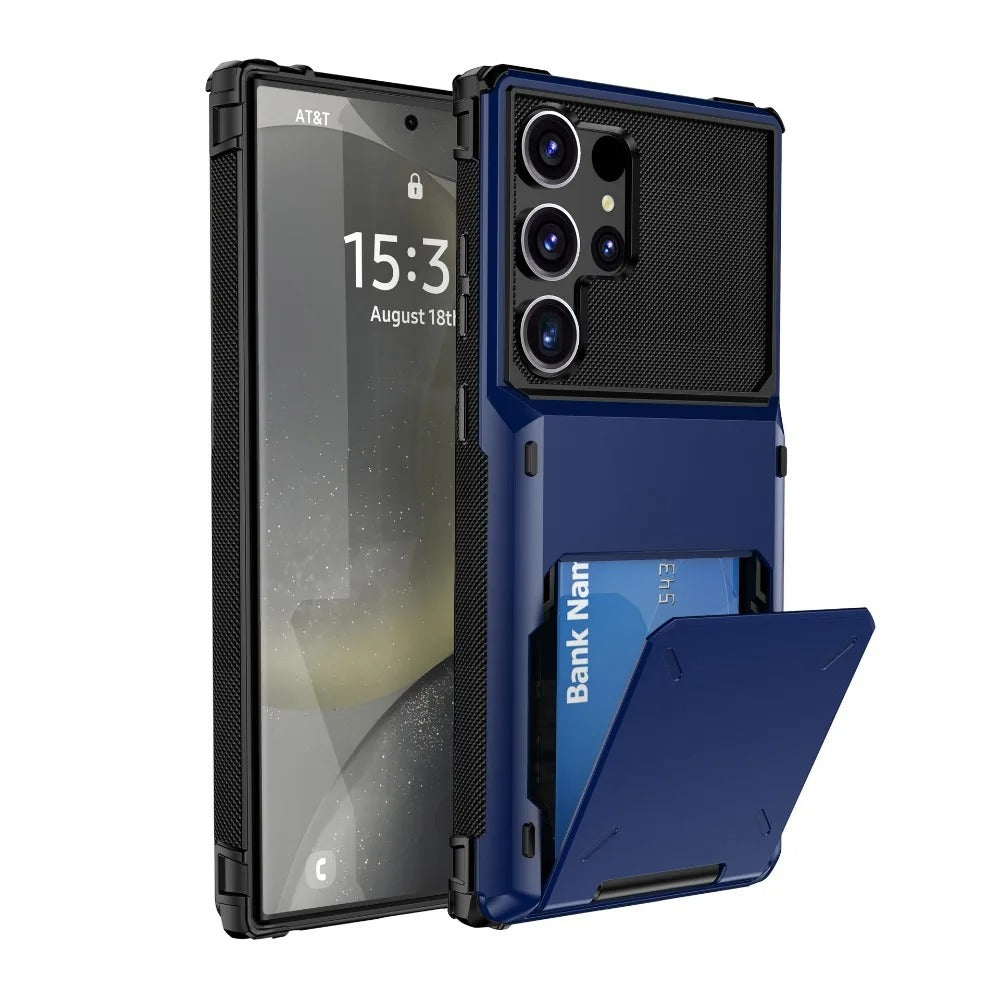 Slim Wallet Case with Card Holder – Shockproof PU Leather Protective Cover