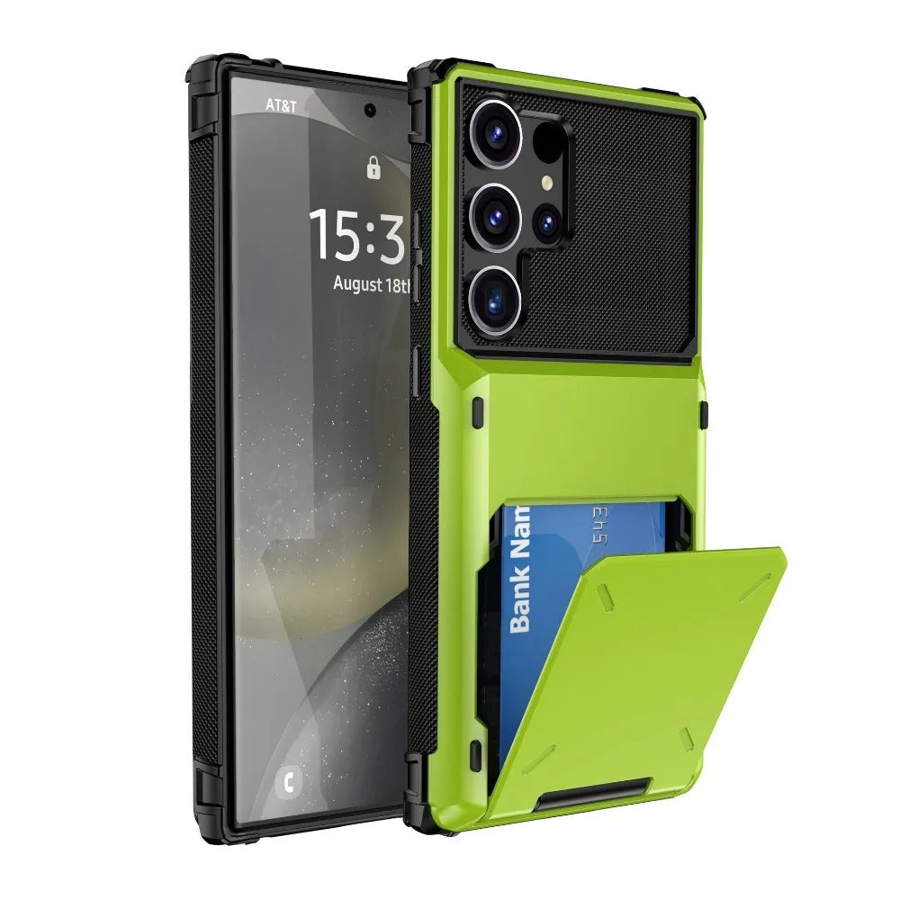 Slim Wallet Case with Card Holder – Shockproof PU Leather Protective Cover