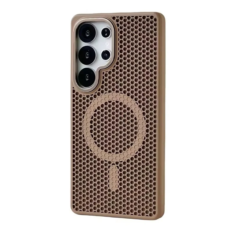 Honeycomb Cooling MagSafe Case – Matte Hard PC Armor for Galaxy S Ultra