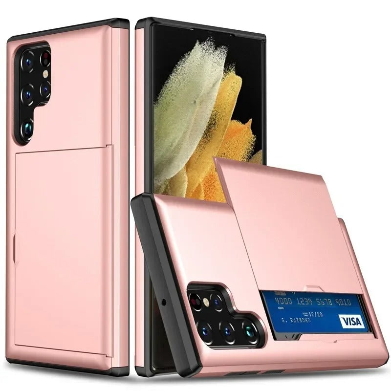 Phone Case With Card Holder Shockproof Heavy Duty