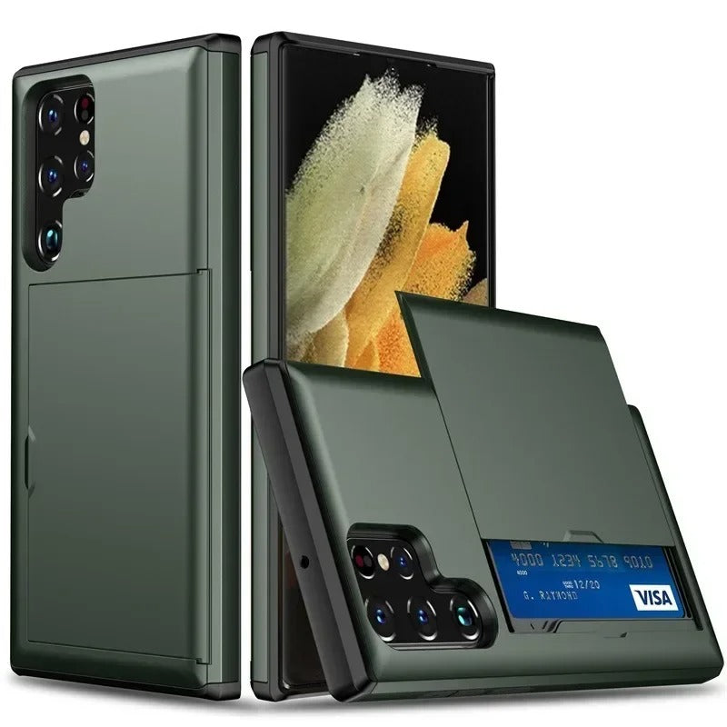 Phone Case With Card Holder Shockproof Heavy Duty