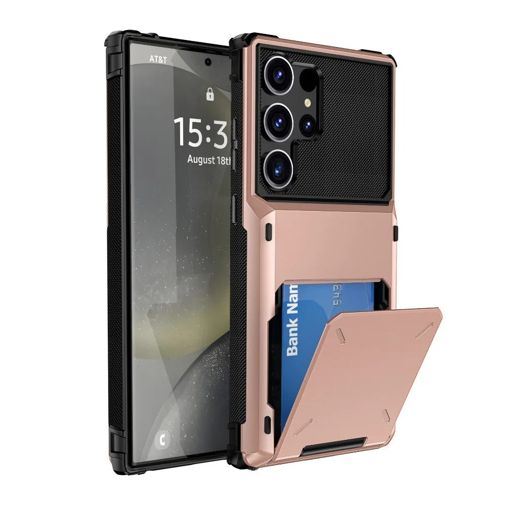 Slim Wallet Case with Card Holder – Shockproof PU Leather Protective Cover