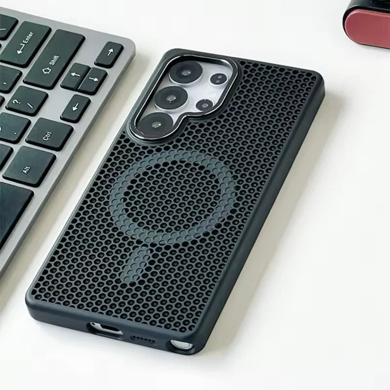 Honeycomb Cooling MagSafe Case – Matte Hard PC Armor for Galaxy S Ultra