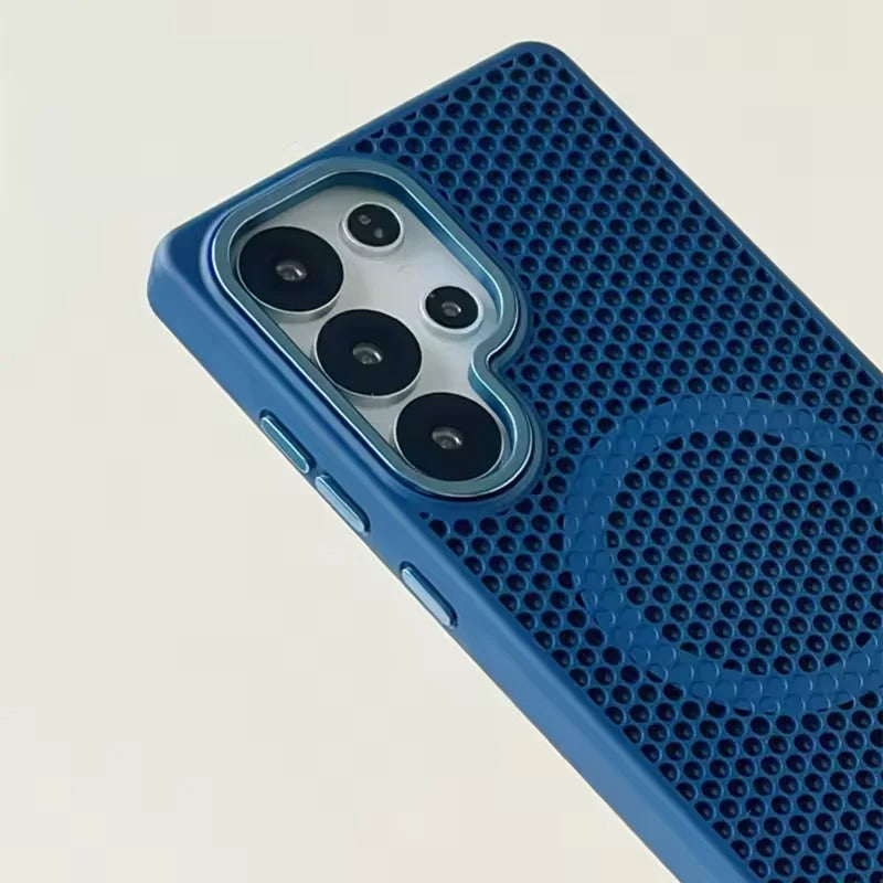 Honeycomb Cooling MagSafe Case – Matte Hard PC Armor for Galaxy S Ultra