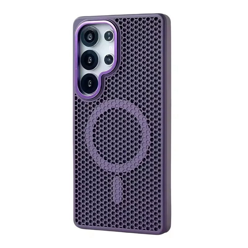 Honeycomb Cooling MagSafe Case – Matte Hard PC Armor for Galaxy S Ultra
