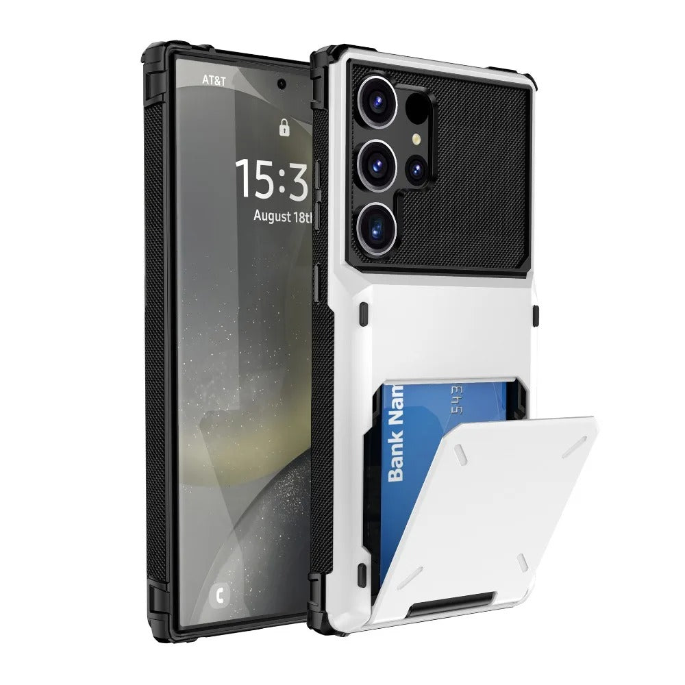 Slim Wallet Case with Card Holder – Shockproof PU Leather Protective Cover