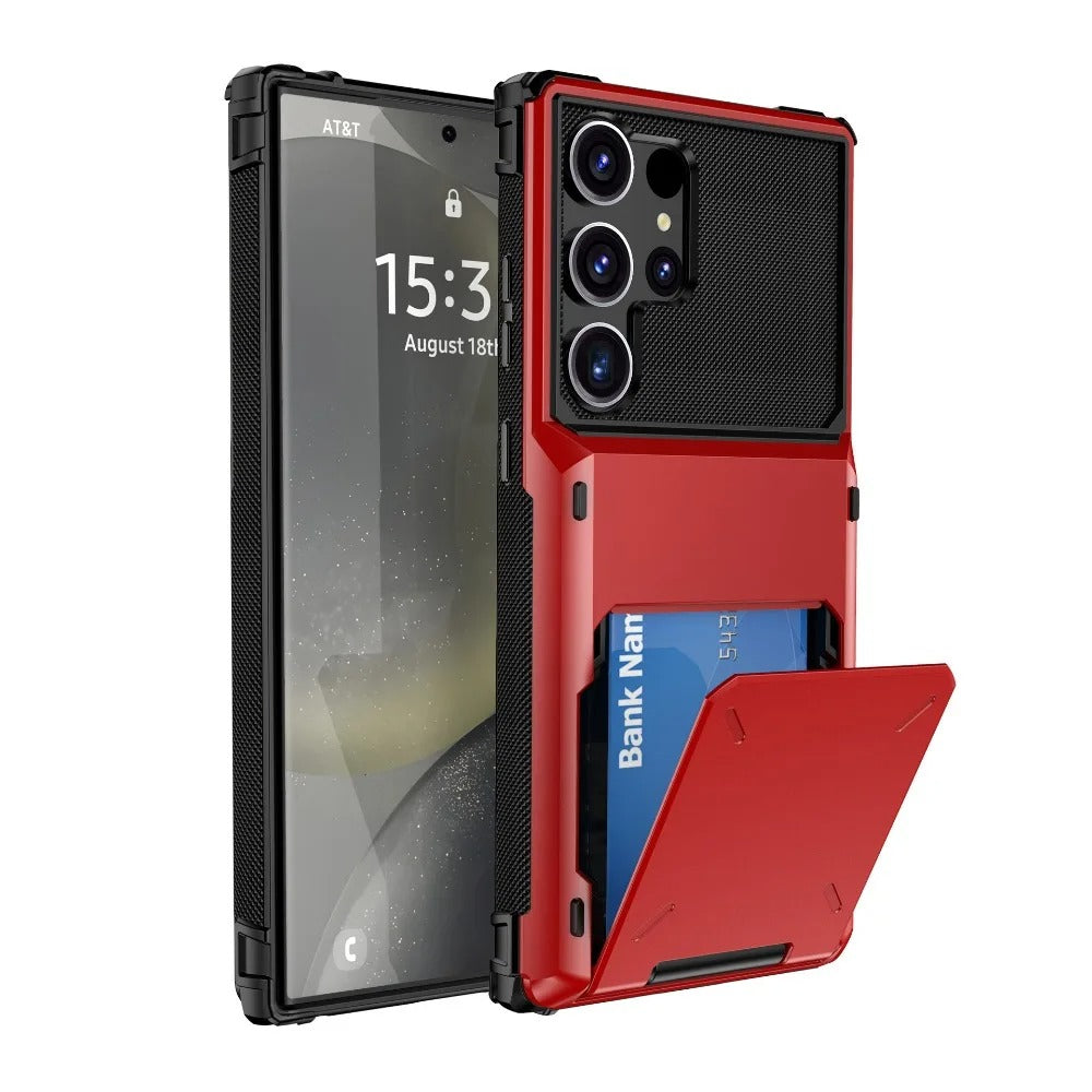 Slim Wallet Case with Card Holder – Shockproof PU Leather Protective Cover