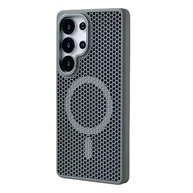 Honeycomb Cooling MagSafe Case – Matte Hard PC Armor for Galaxy S Ultra