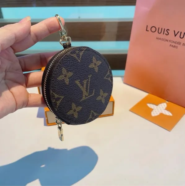 Mini Luxury Zipper Pouch Keychain