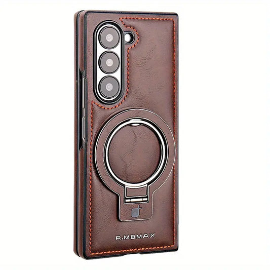 Leather Magnetic Ring Case for Galaxy Z Fold