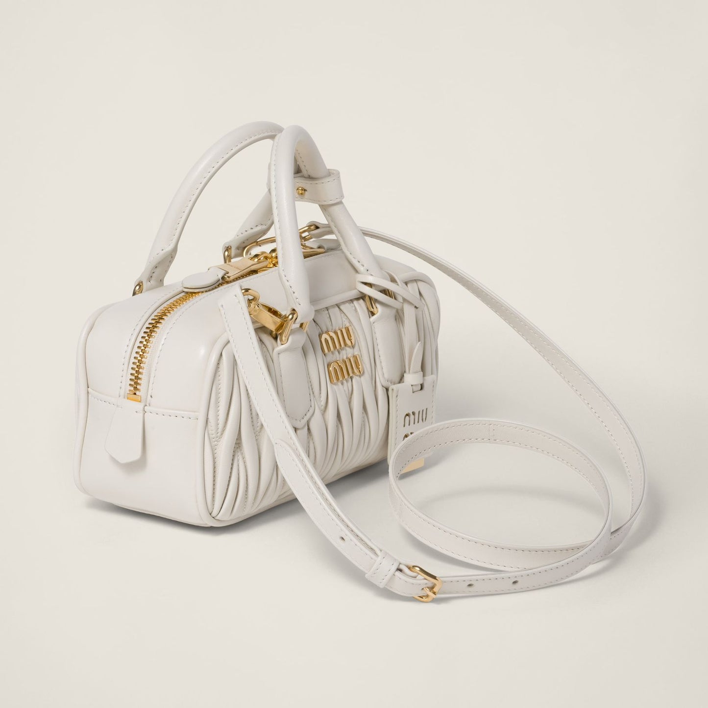 Elegant White Quilted Mini Handbag