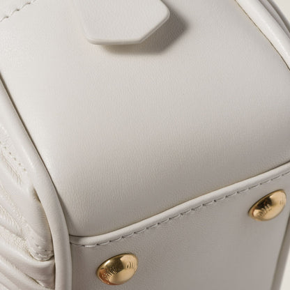 Elegant White Quilted Mini Handbag