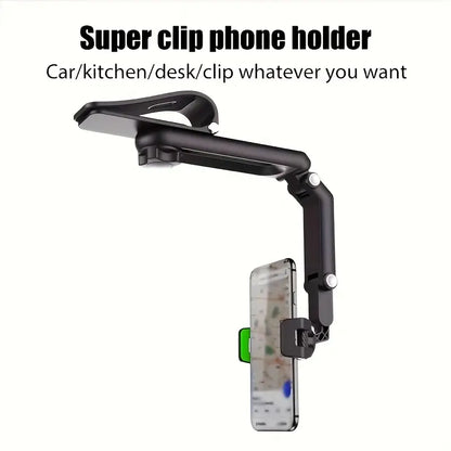360° Rotating Sun Visor Phone Holder for Car – Universal Adjustable Mount