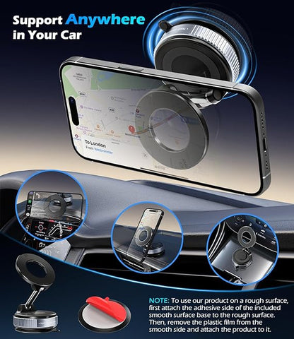 Magnetic Phone Holder 360° Adjustable & Foldable for Car/Dashboard