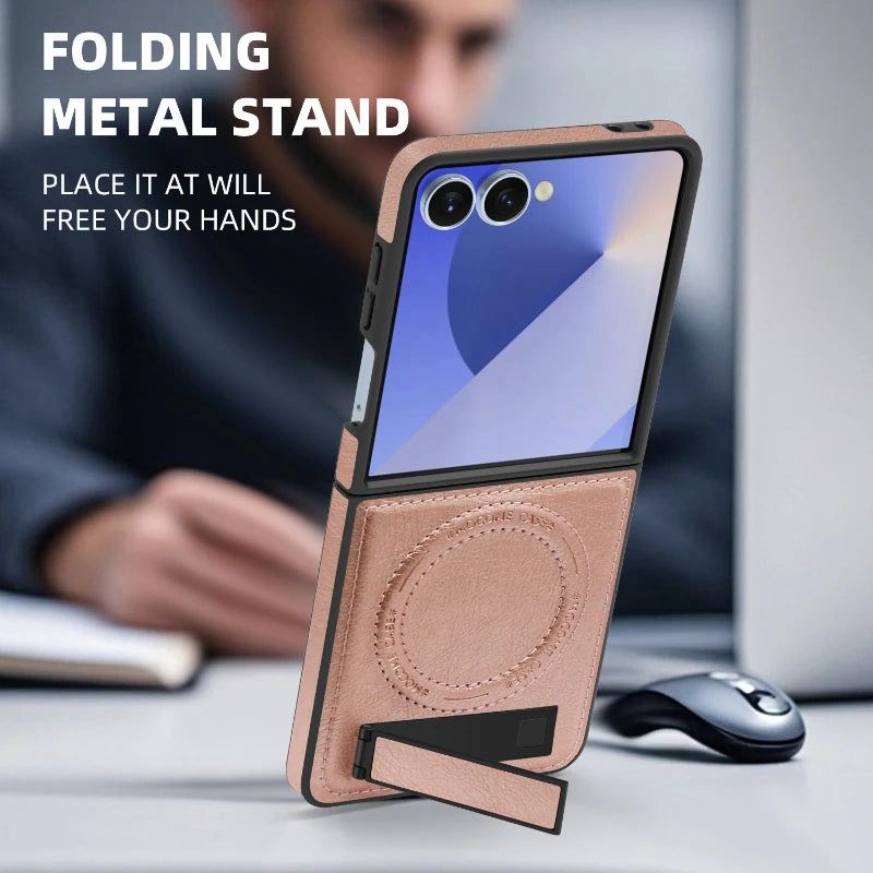 Leather Magnetic Stand Case Z Flip