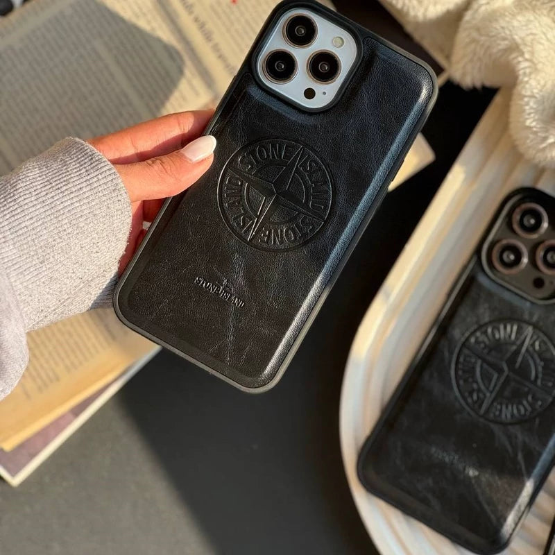 Embossed Leather Case – Midnight Navy