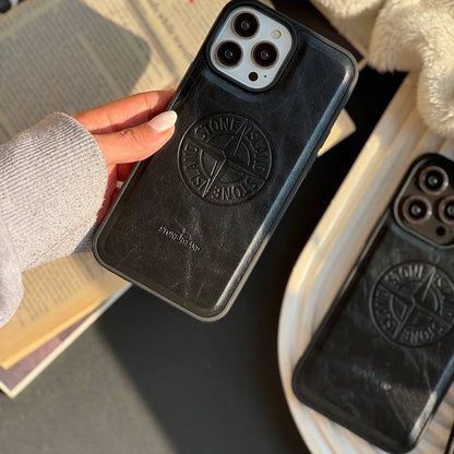 Embossed Leather Case – Midnight Navy