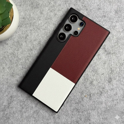 Tri-Tone Leather Case – Modern Minimal Elegance