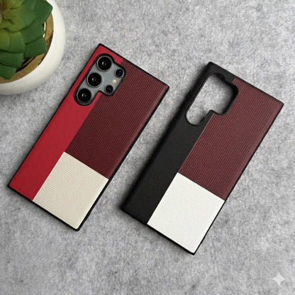 Tri-Tone Leather Case – Modern Minimal Elegance