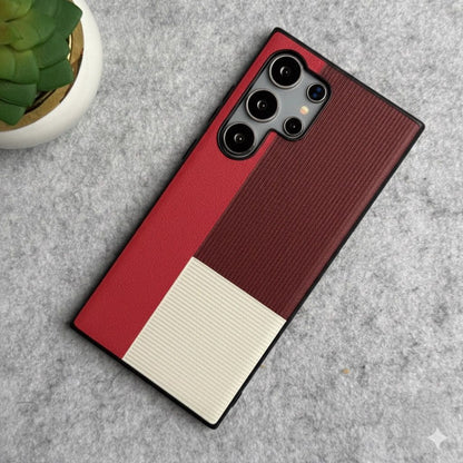 Tri-Tone Leather Case – Modern Minimal Elegance