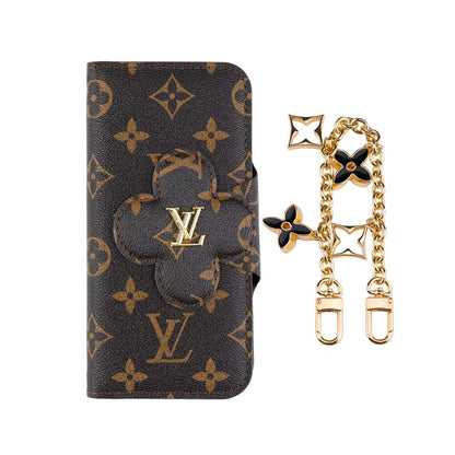 Luxury Monogram Wallet Case with Gold Chain