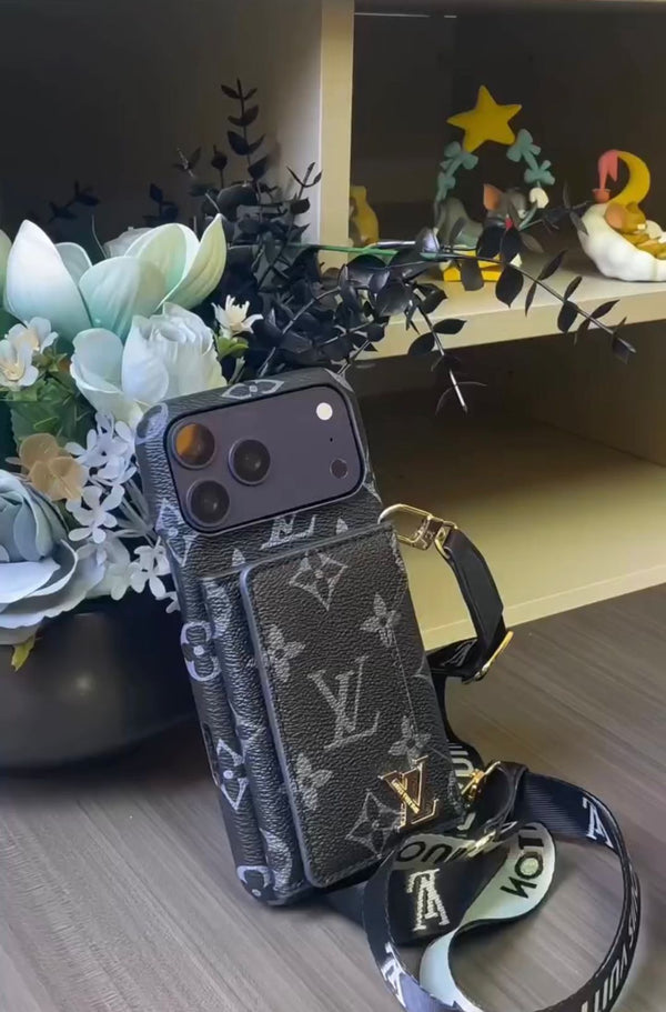 Luxury Crossbody Wallet iPhone Case