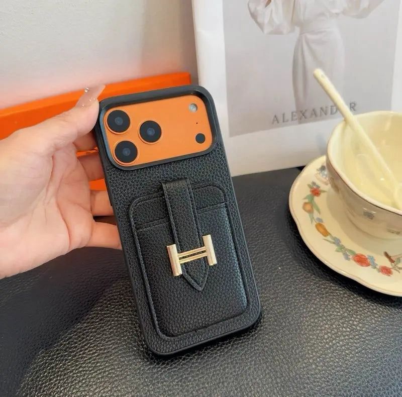 Luxury Leather Card Holder iPhone Case