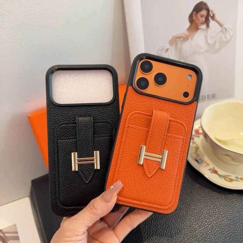 Luxury Leather Card Holder iPhone Case