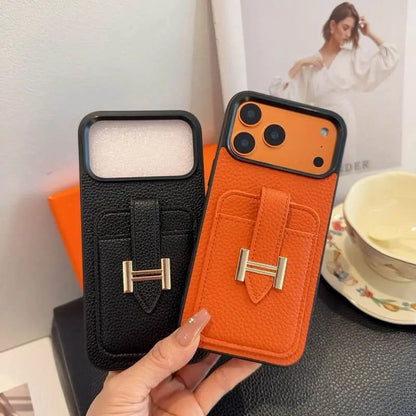 Luxury Leather Card Holder iPhone Case