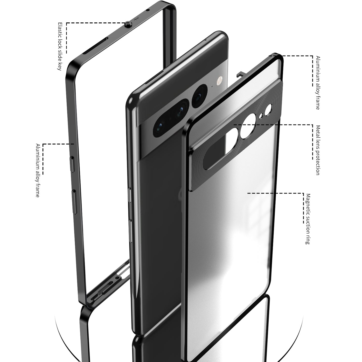 Étui Aluminium Magnétique Pour Google Pixel