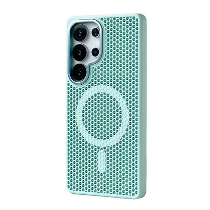 Honeycomb Cooling MagSafe Case – Matte Hard PC Armor for Galaxy S Ultra