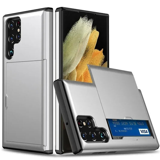 Phone Case With Card Holder Shockproof Heavy Duty