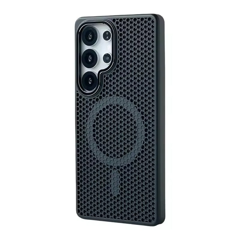 Honeycomb Cooling MagSafe Case – Matte Hard PC Armor for Galaxy S Ultra