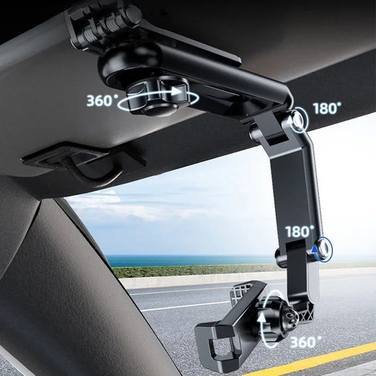 360° Rotating Sun Visor Phone Holder for Car – Universal Adjustable Mount