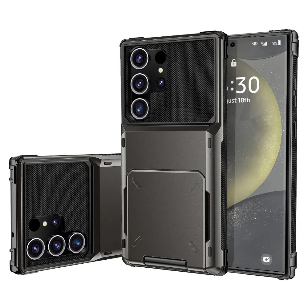 Slim Wallet Case with Card Holder – Shockproof PU Leather Protective Cover