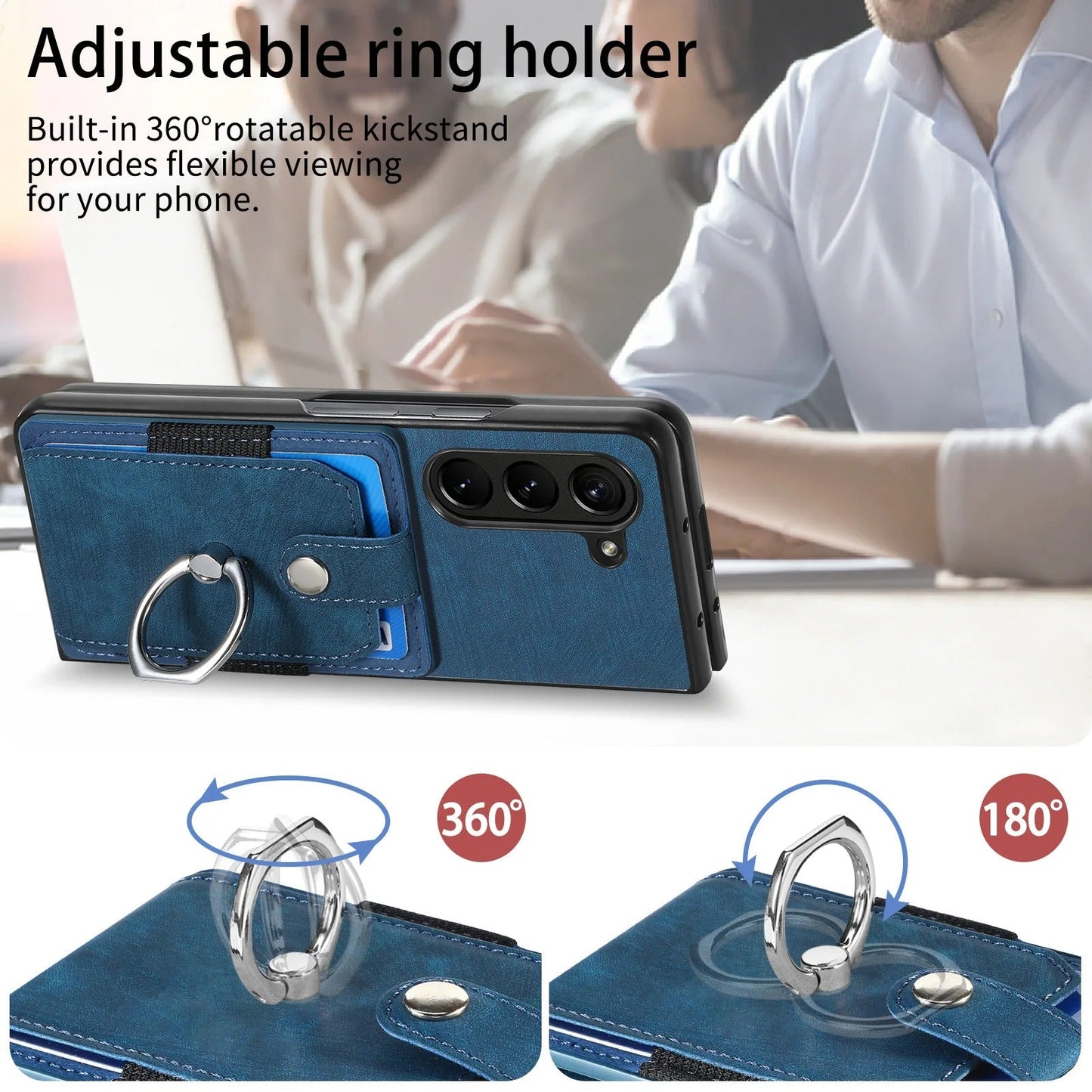 Ring Wallet Case with Card Holder Phone Case