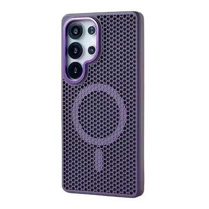 Honeycomb Cooling MagSafe Case – Matte Hard PC Armor for Galaxy S Ultra